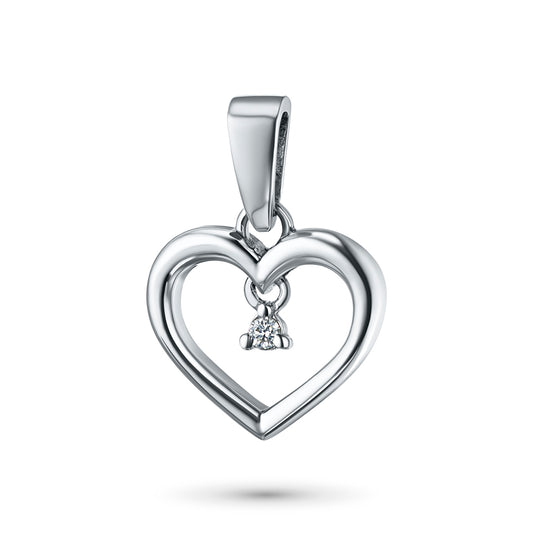 Sterling Silver Pendant with Lab-Created Diamonds 0.03 CT.TW
