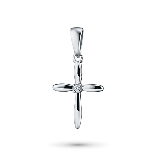 Sterling Silver Pendant with Lab-Created Diamonds 0.01 CT.TW