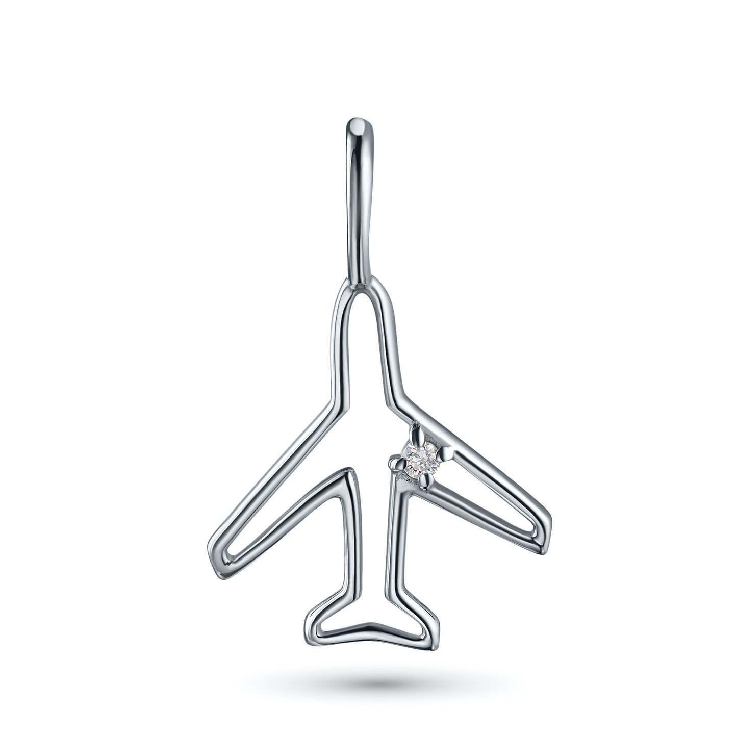 14K White Gold Pendant with Lab-Created Diamonds 0.01 CT.TW