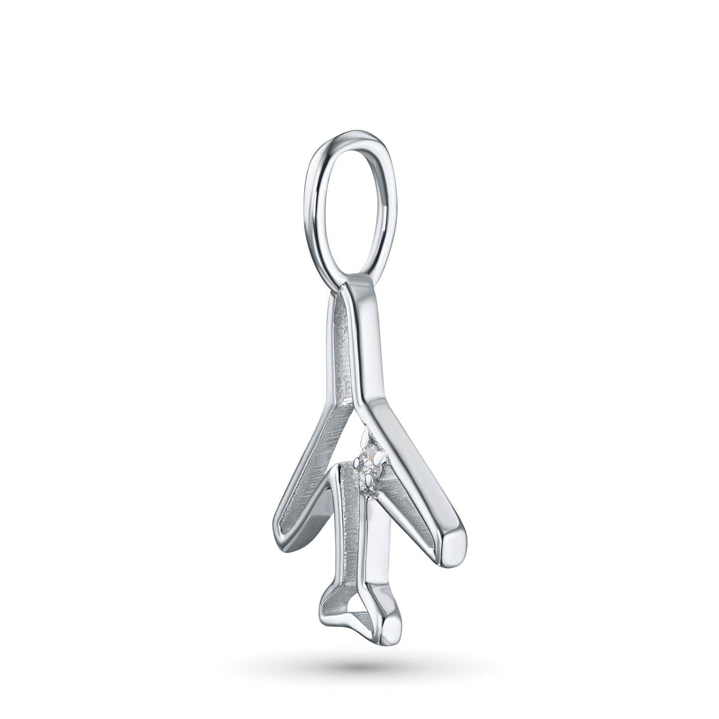 14K White Gold Pendant with Lab-Created Diamonds 0.01 CT.TW