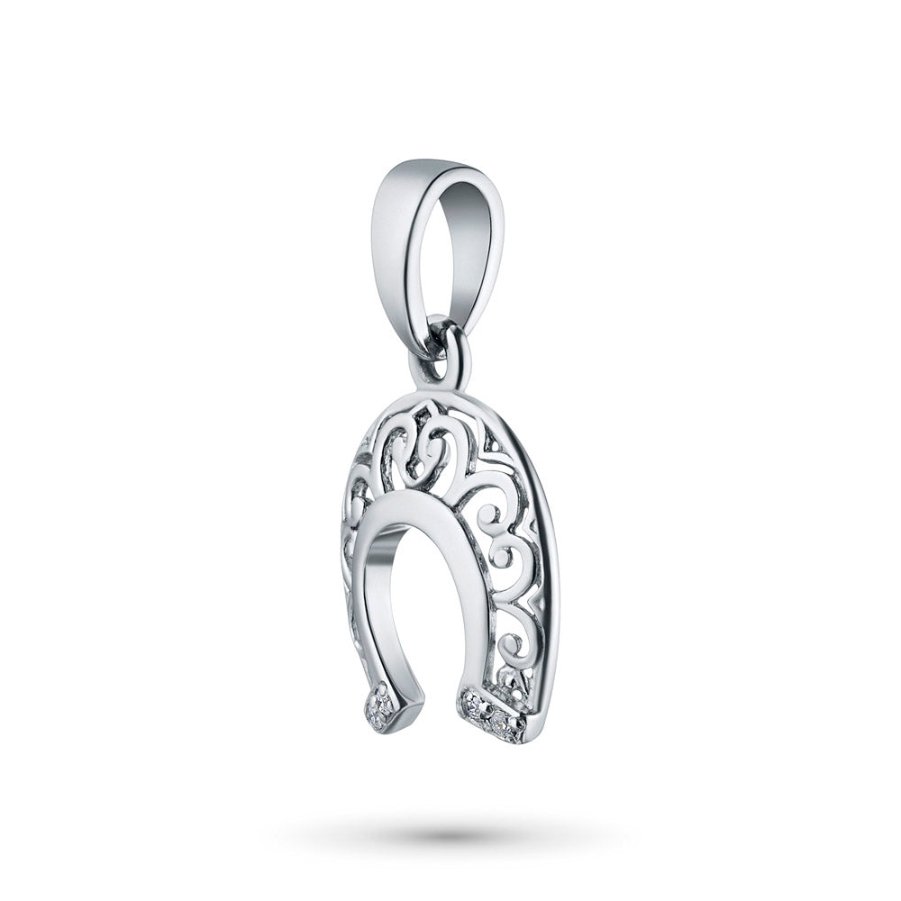 Sterling Silver Pendant with Lab-Created Diamonds 0.100 CT.TW