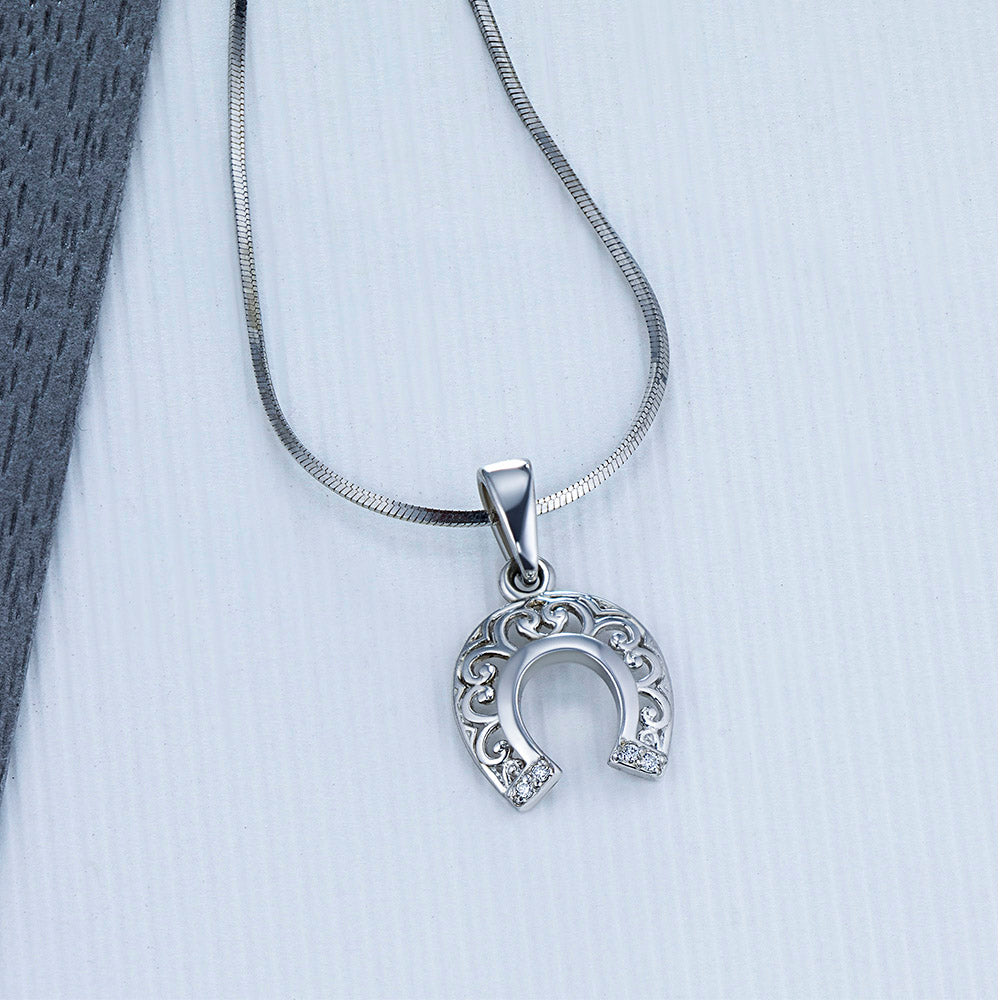 Sterling Silver Pendant with Lab-Created Diamonds 0.100 CT.TW