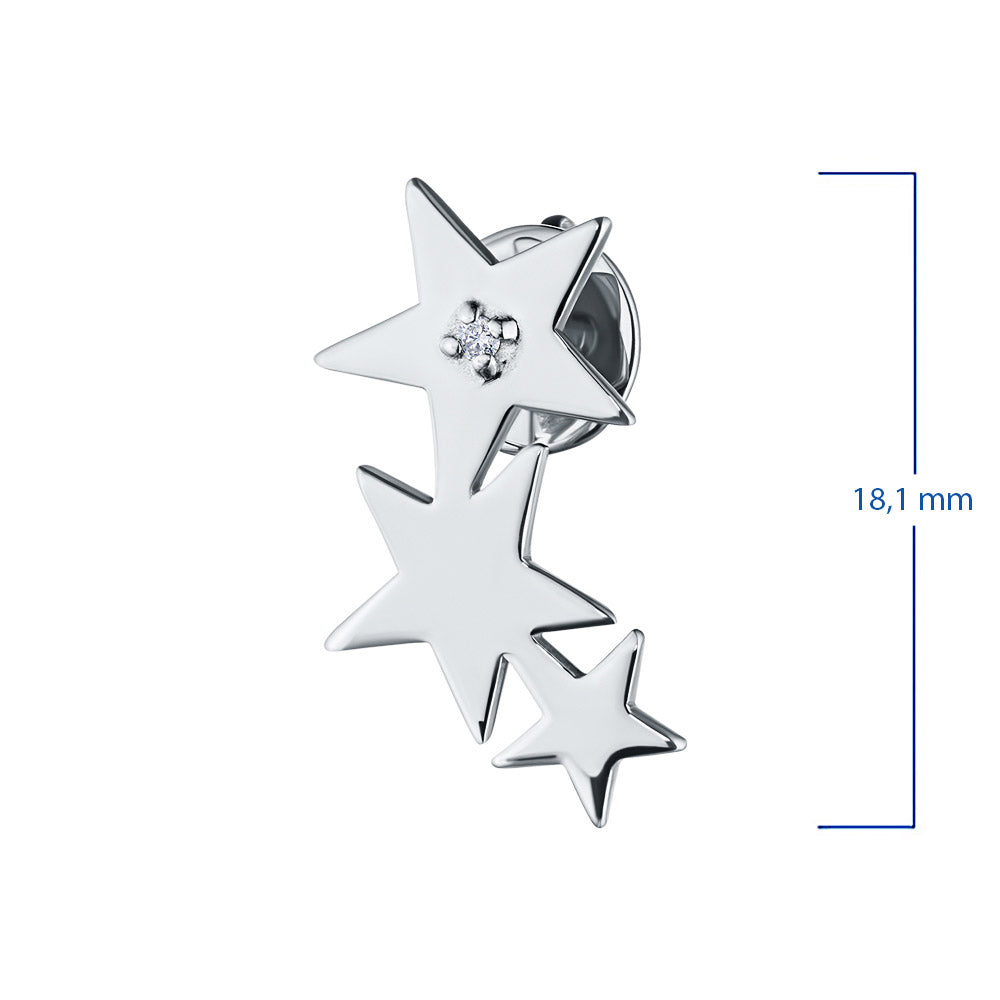 Sterling Silver Earring Studs with Lab-Created Diamonds 0.02 CT.TW