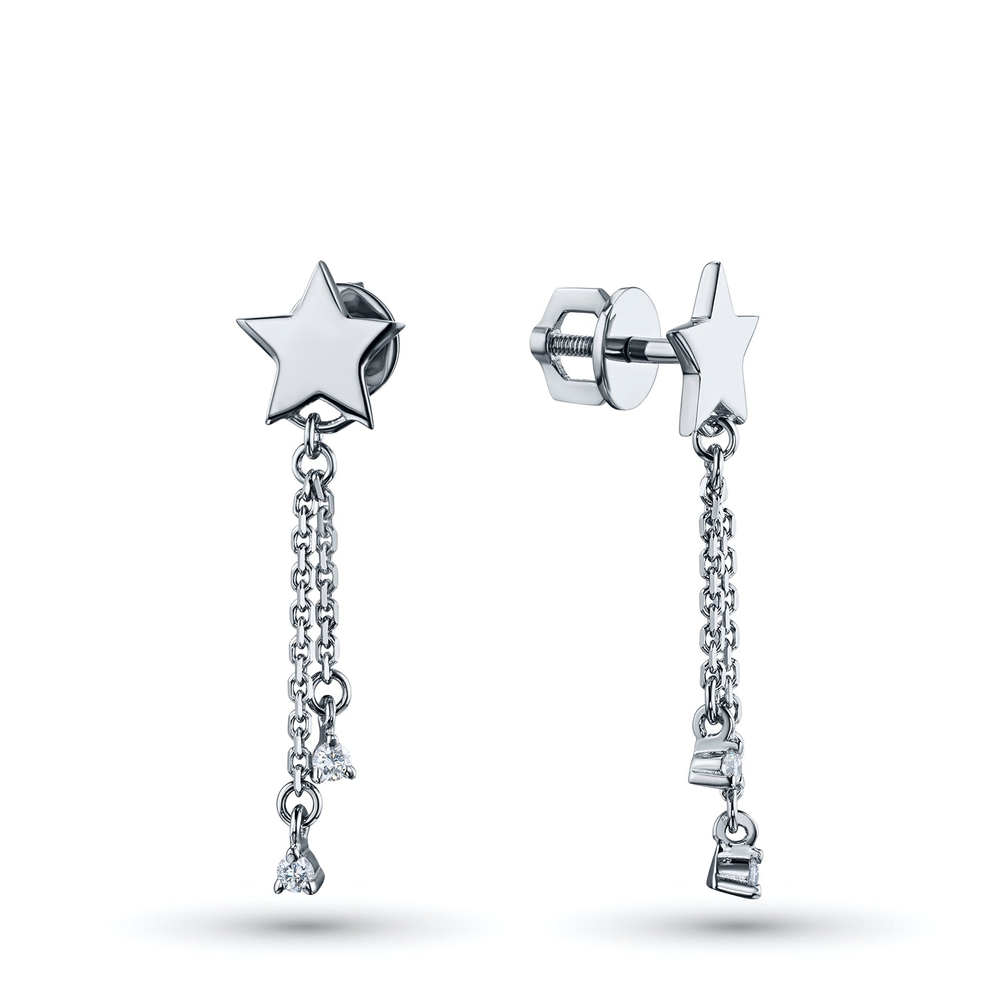 Sterling Silver Earring Studs with Lab-Created Diamonds 0.17 CT.TW