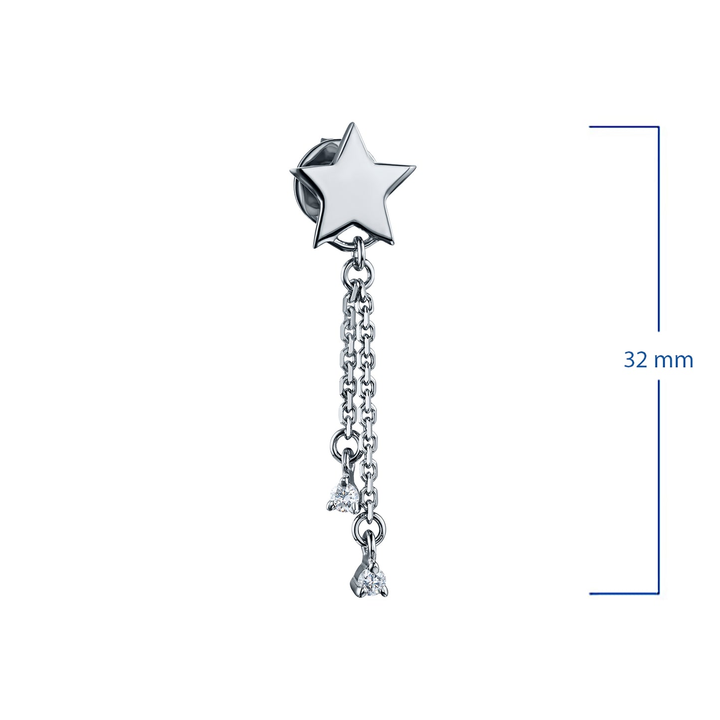 Sterling Silver Earring Studs with Lab-Created Diamonds 0.17 CT.TW