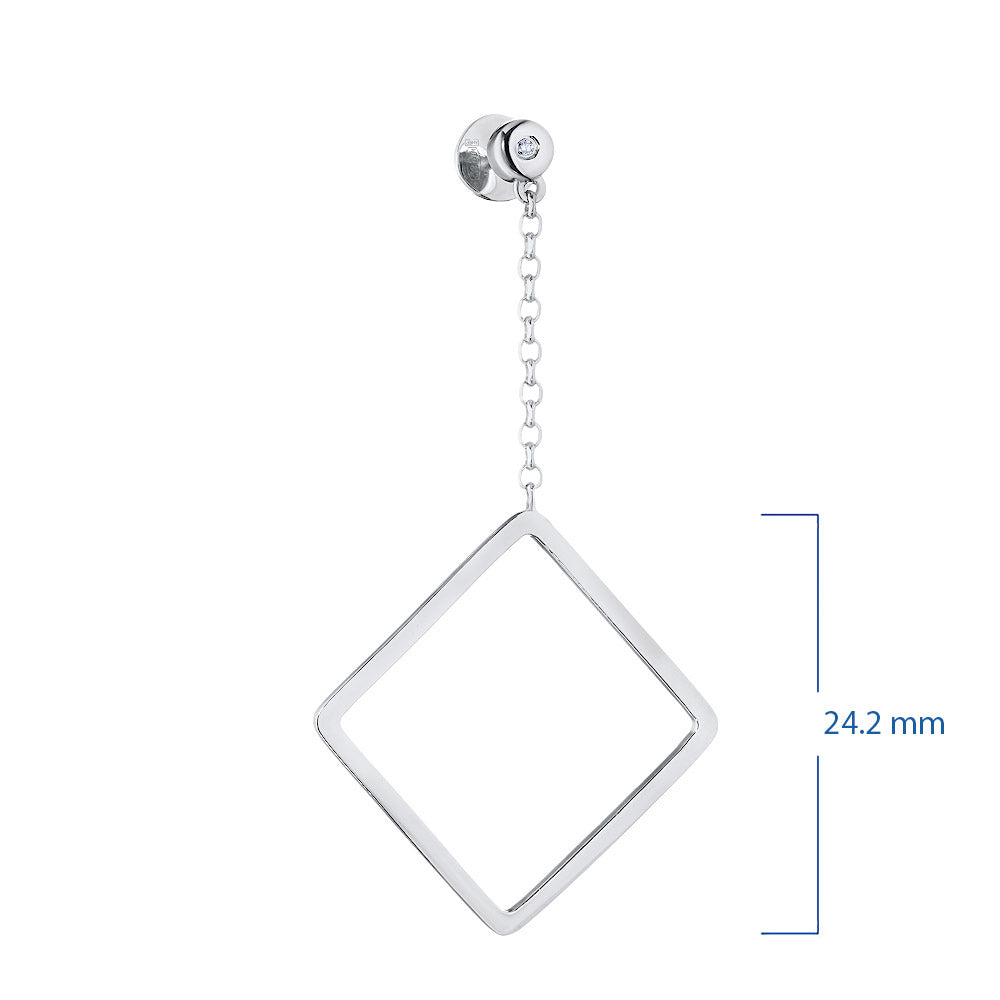 Sterling Silver Earring Studs with Lab-Created Diamonds 0.020 CT.TW