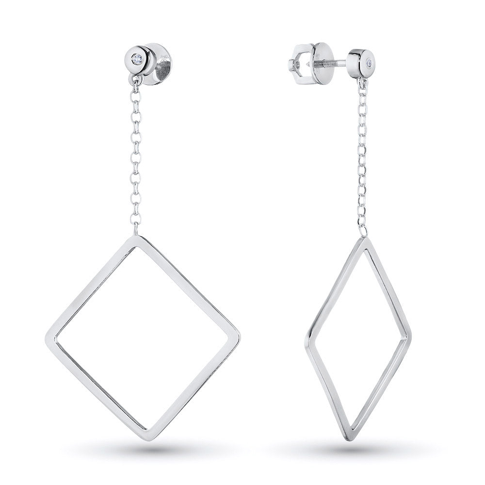 Sterling Silver Earring Studs with Lab-Created Diamonds 0.020 CT.TW