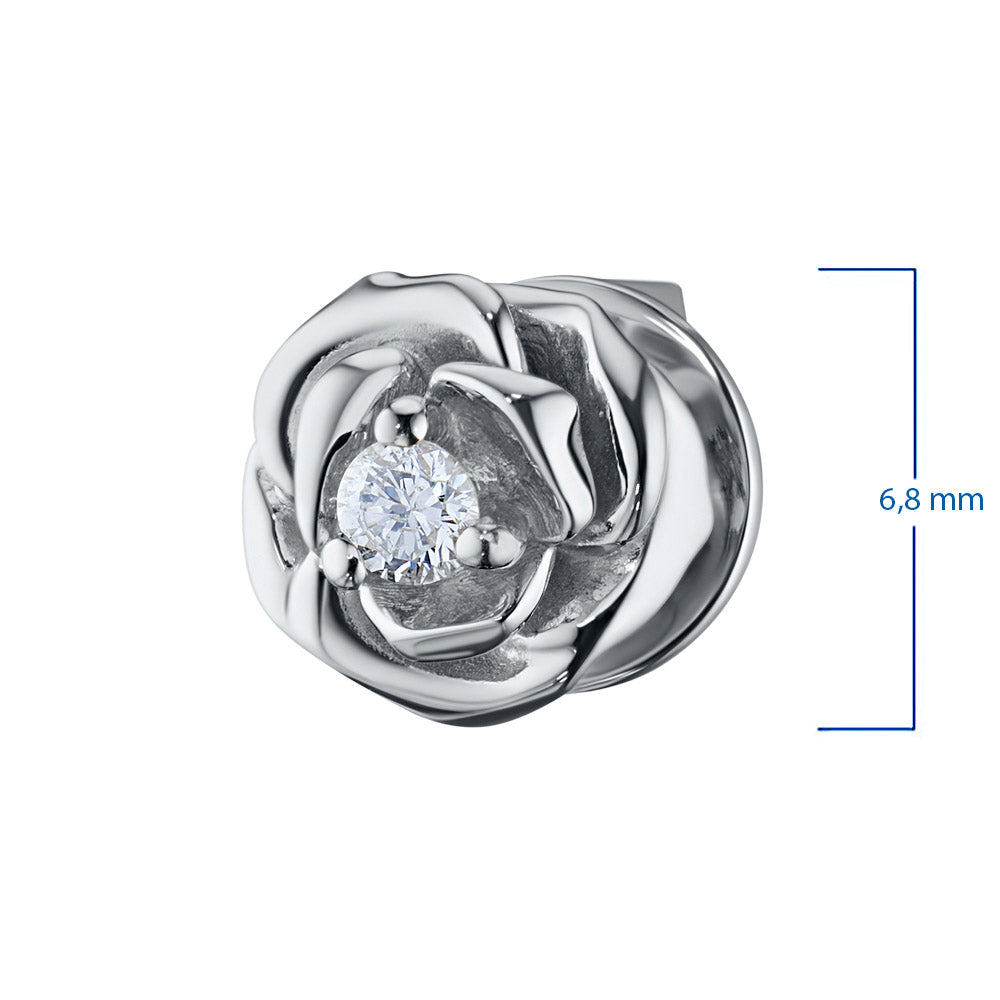 Sterling Silver Earring Studs with Lab-Created Diamonds 0.090 CT.TW