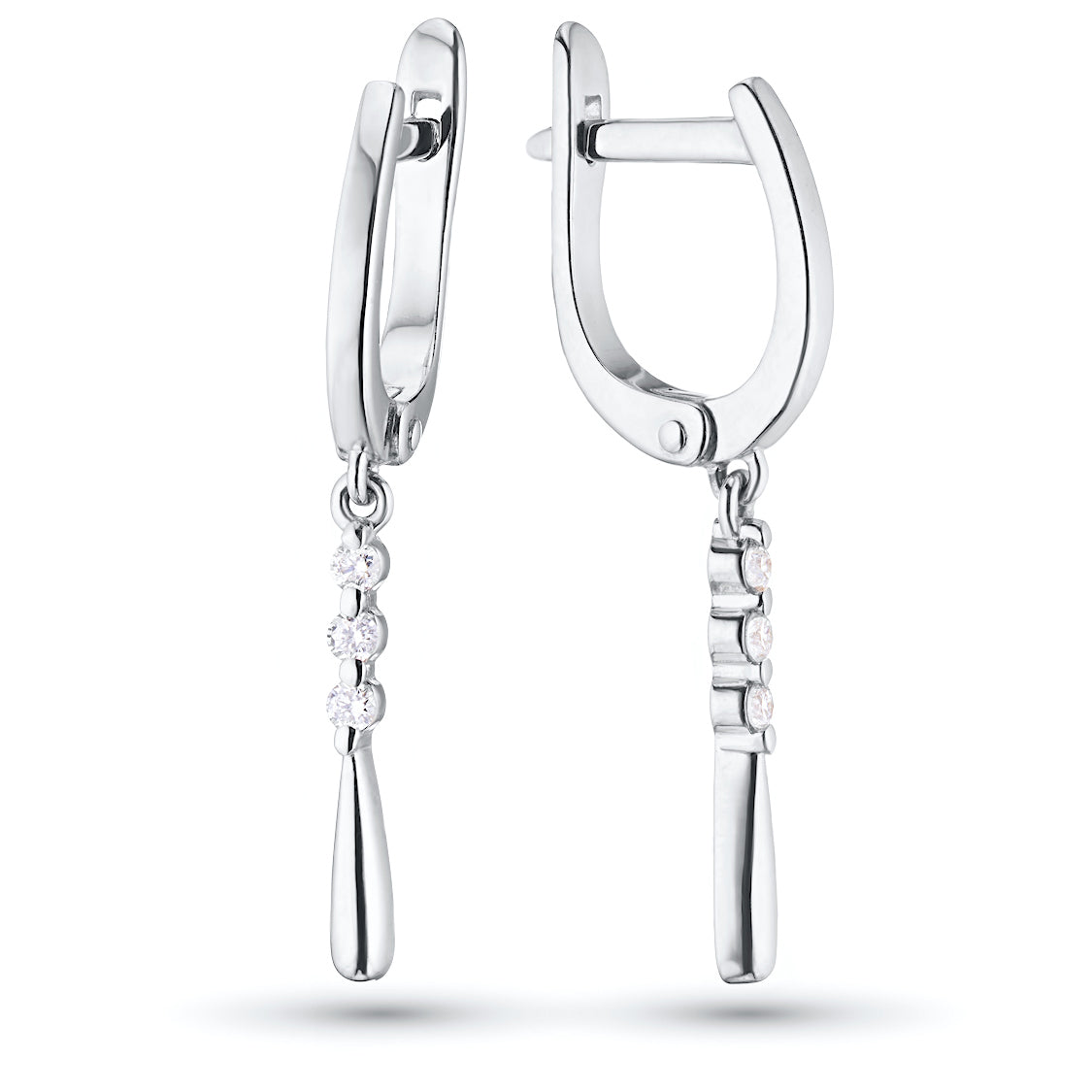 Sterling Silver Earrings with Lab-Created Diamonds 0.16 CT.TW