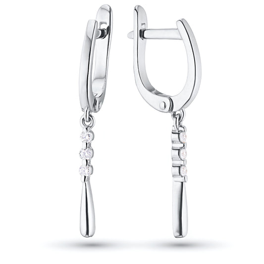 Sterling Silver Earrings with Lab-Created Diamonds 0.16 CT.TW