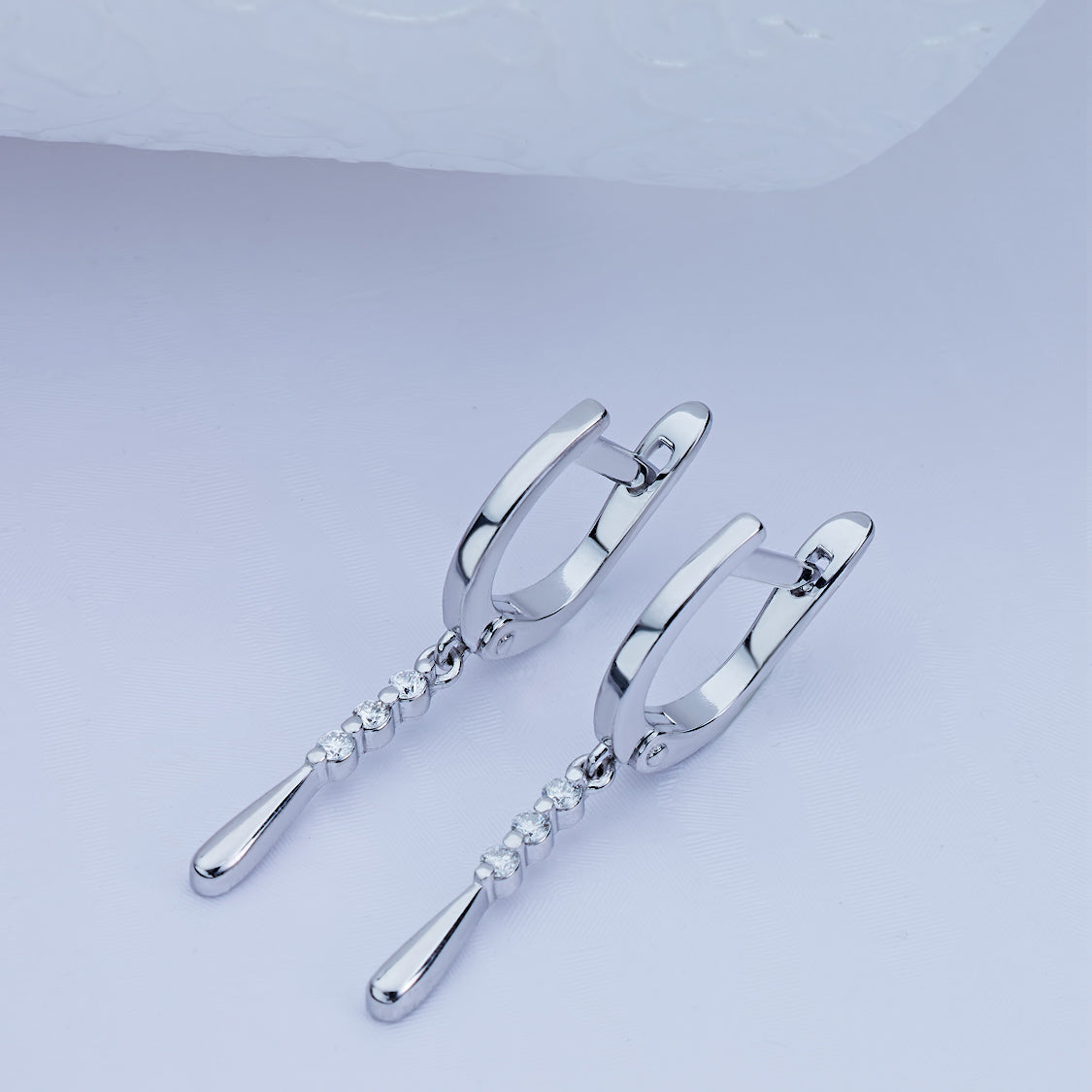 Sterling Silver Earrings with Lab-Created Diamonds 0.16 CT.TW