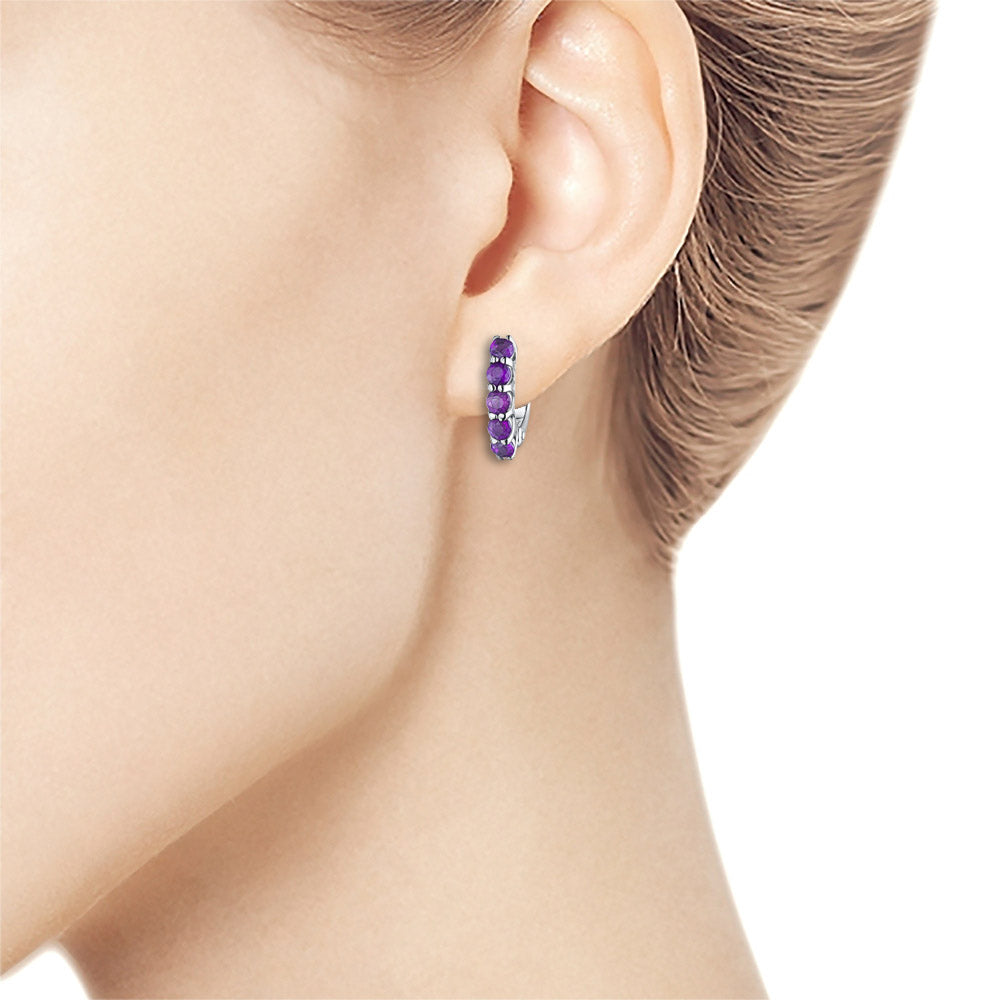 Sterling Silver Earrings with Lab-Created Diamonds 0.600 CT.TW