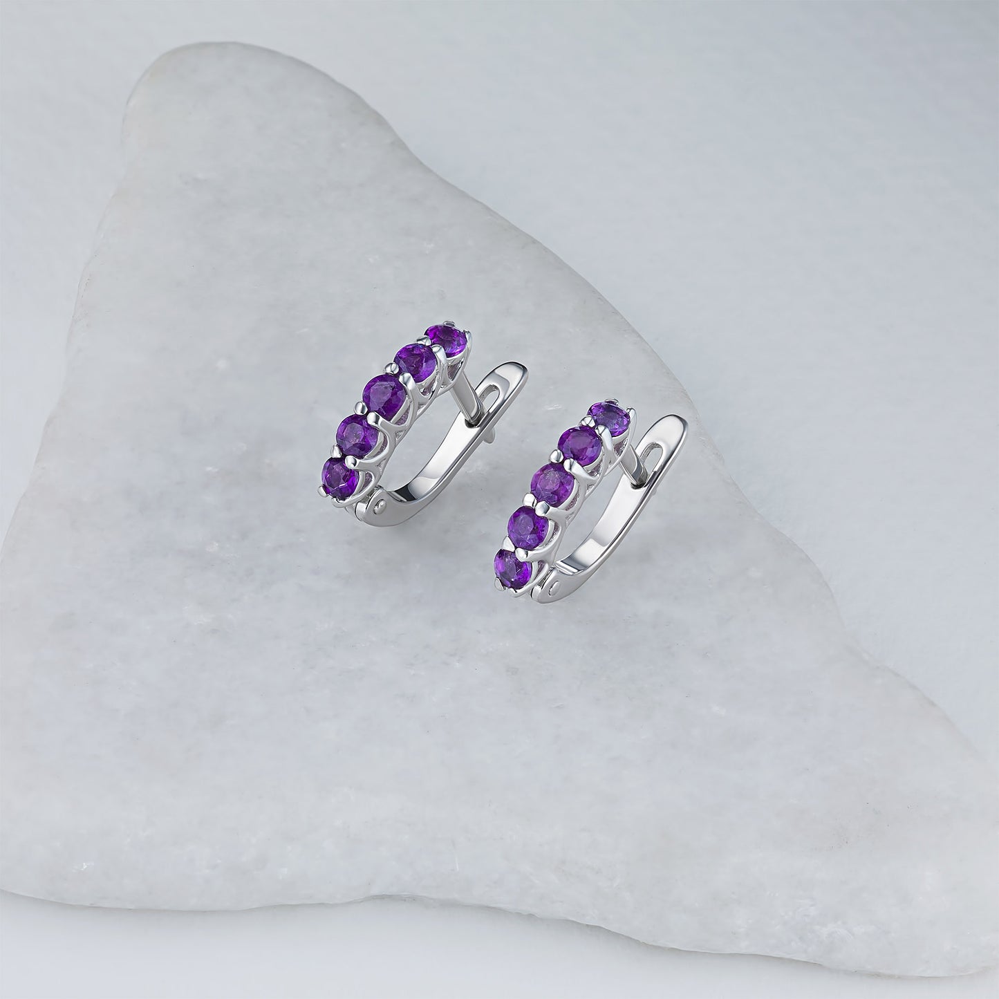 Sterling Silver Earrings with Lab-Created Diamonds 0.600 CT.TW