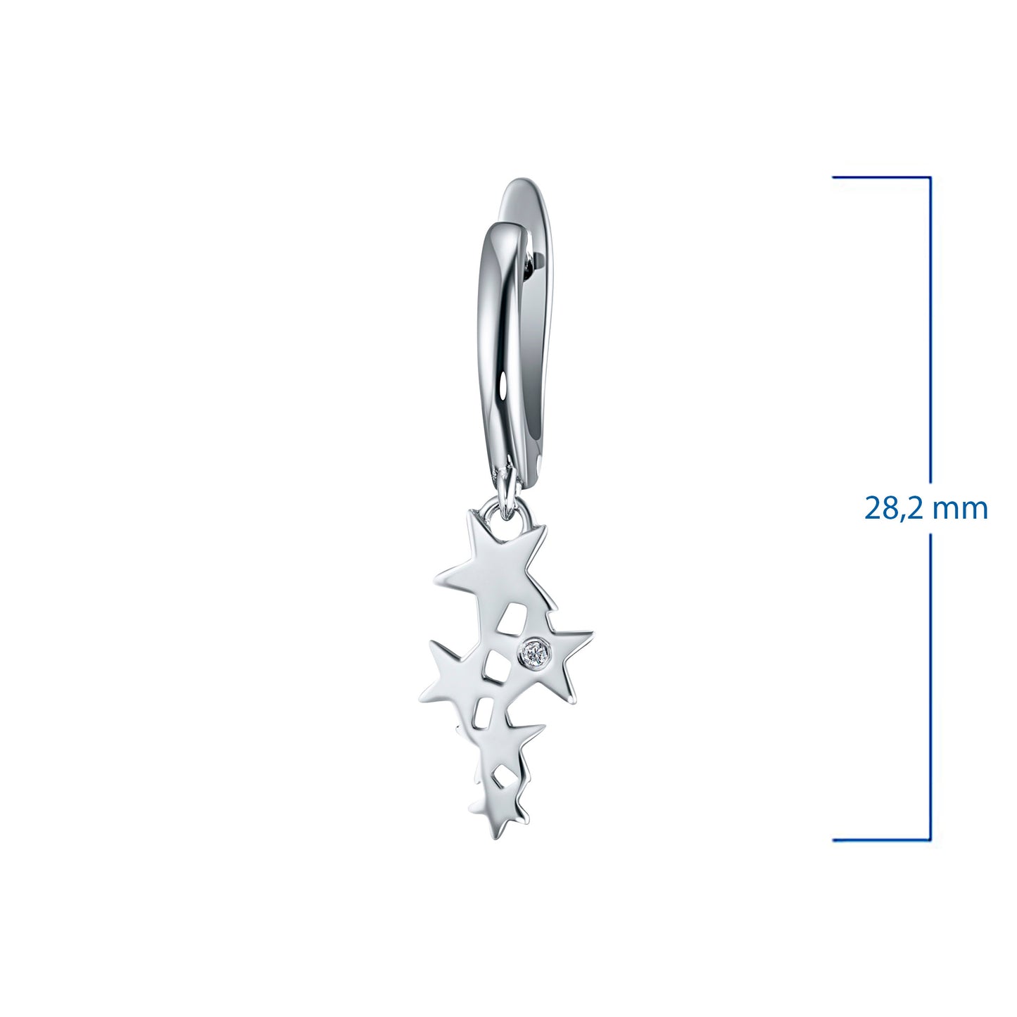 Sterling Silver Earrings with Lab-Created Diamonds 0.01 CT.TW