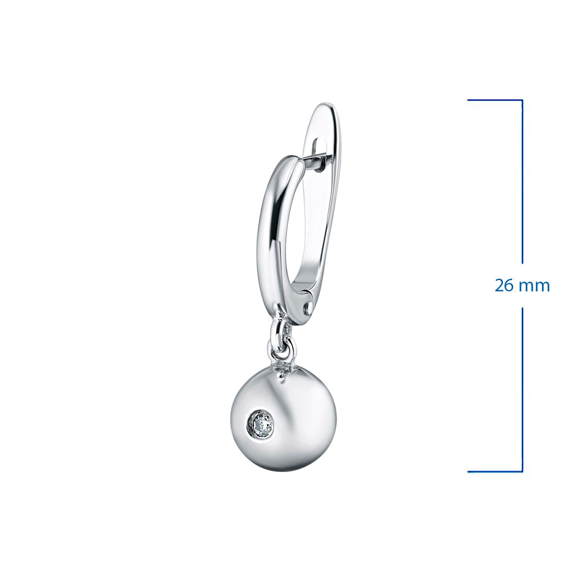 Sterling Silver Earrings with Lab-Created Diamonds 0.090 CT.TW