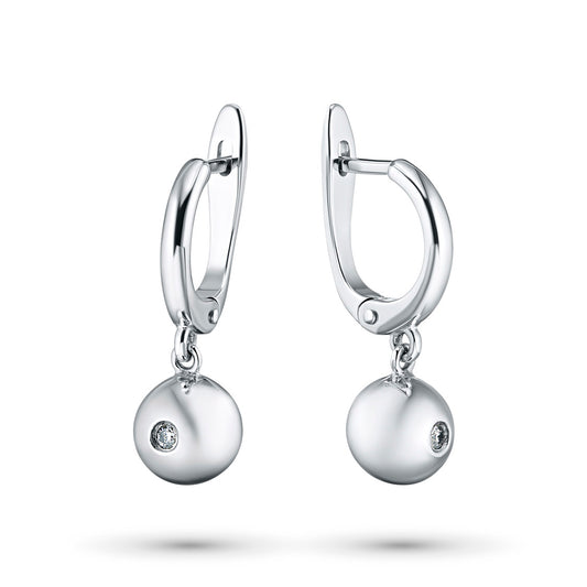 Sterling Silver Earrings with Lab-Created Diamonds 0.090 CT.TW