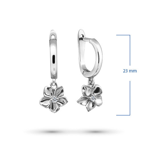 Sterling Silver Earrings with Lab-Created Diamonds 0.050 CT.TW