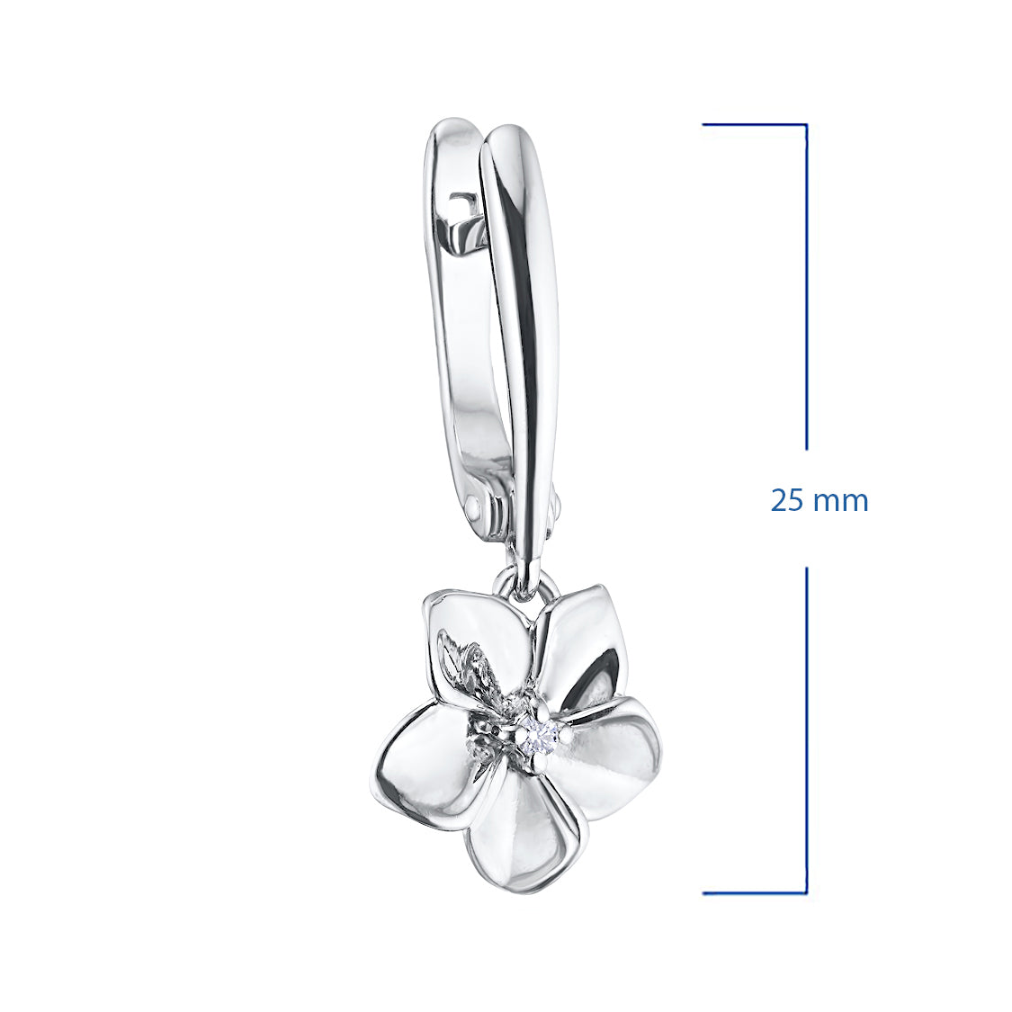 Sterling Silver Earrings with Lab-Created Diamonds 0.050 CT.TW