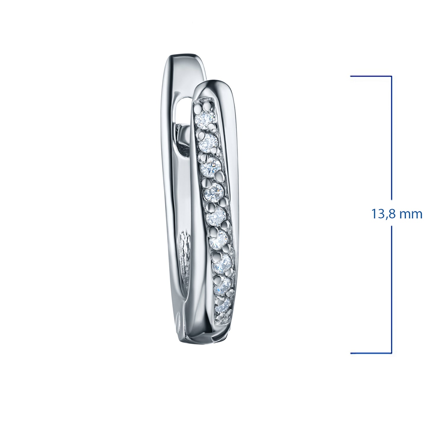 Σκουλαρίκια από ασήμι 925 με διαμάντια κατασκευασμένα σε εργαστήριο 0,110 CT.TW 