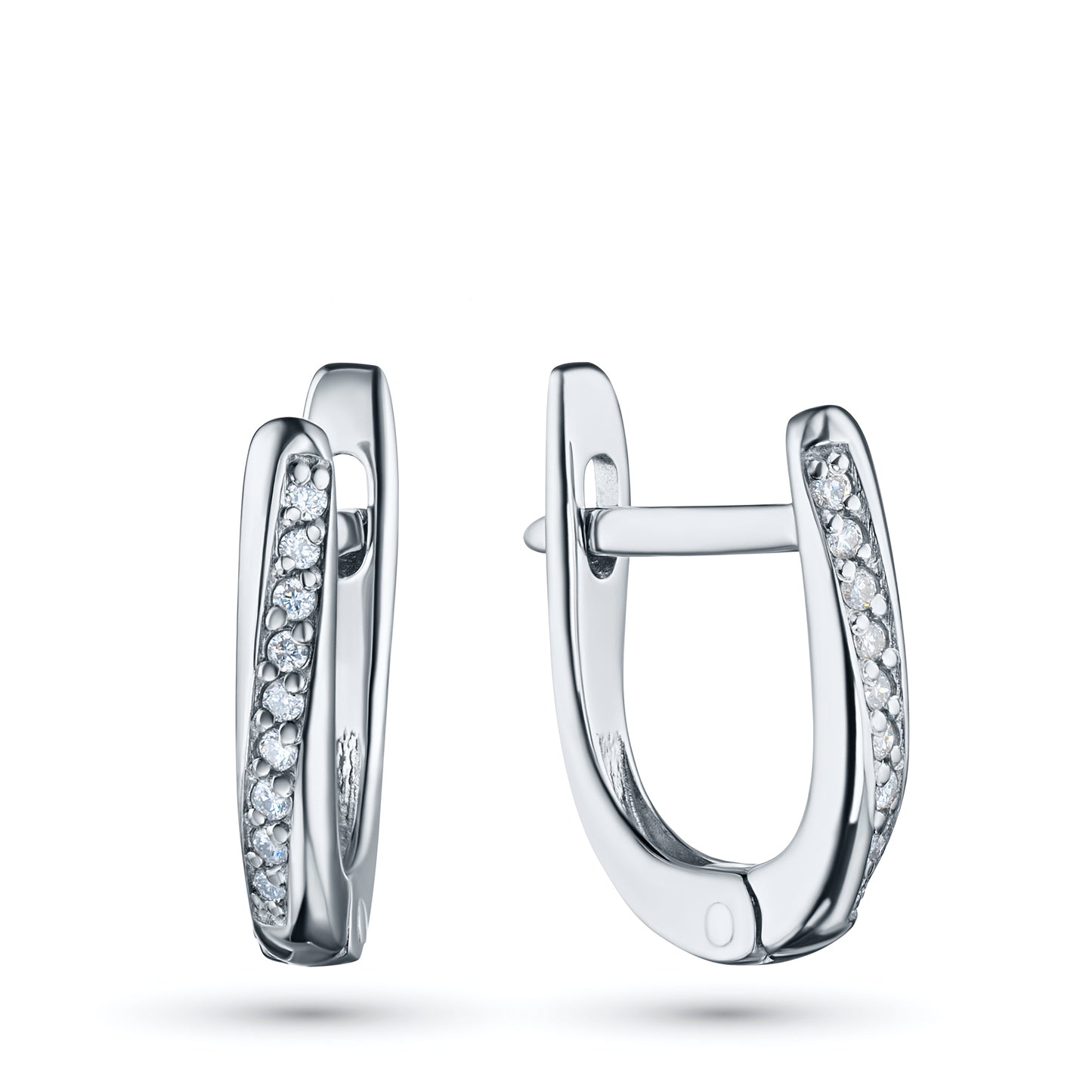 Σκουλαρίκια από ασήμι 925 με διαμάντια κατασκευασμένα σε εργαστήριο 0,110 CT.TW 