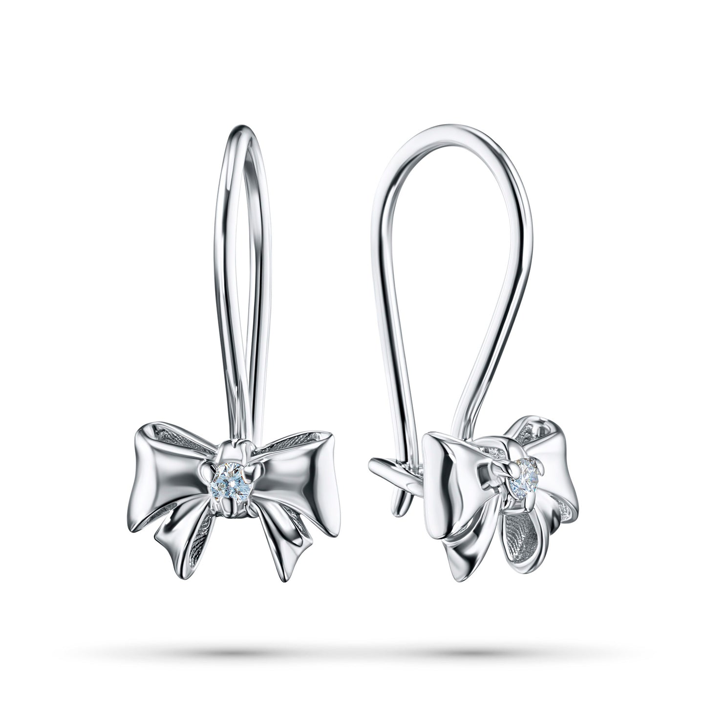 Sterling Silver Earrings with Lab-Created Diamonds 0.05 CT.TW