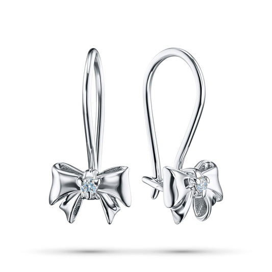 Sterling Silver Earrings with Lab-Created Diamonds 0.05 CT.TW