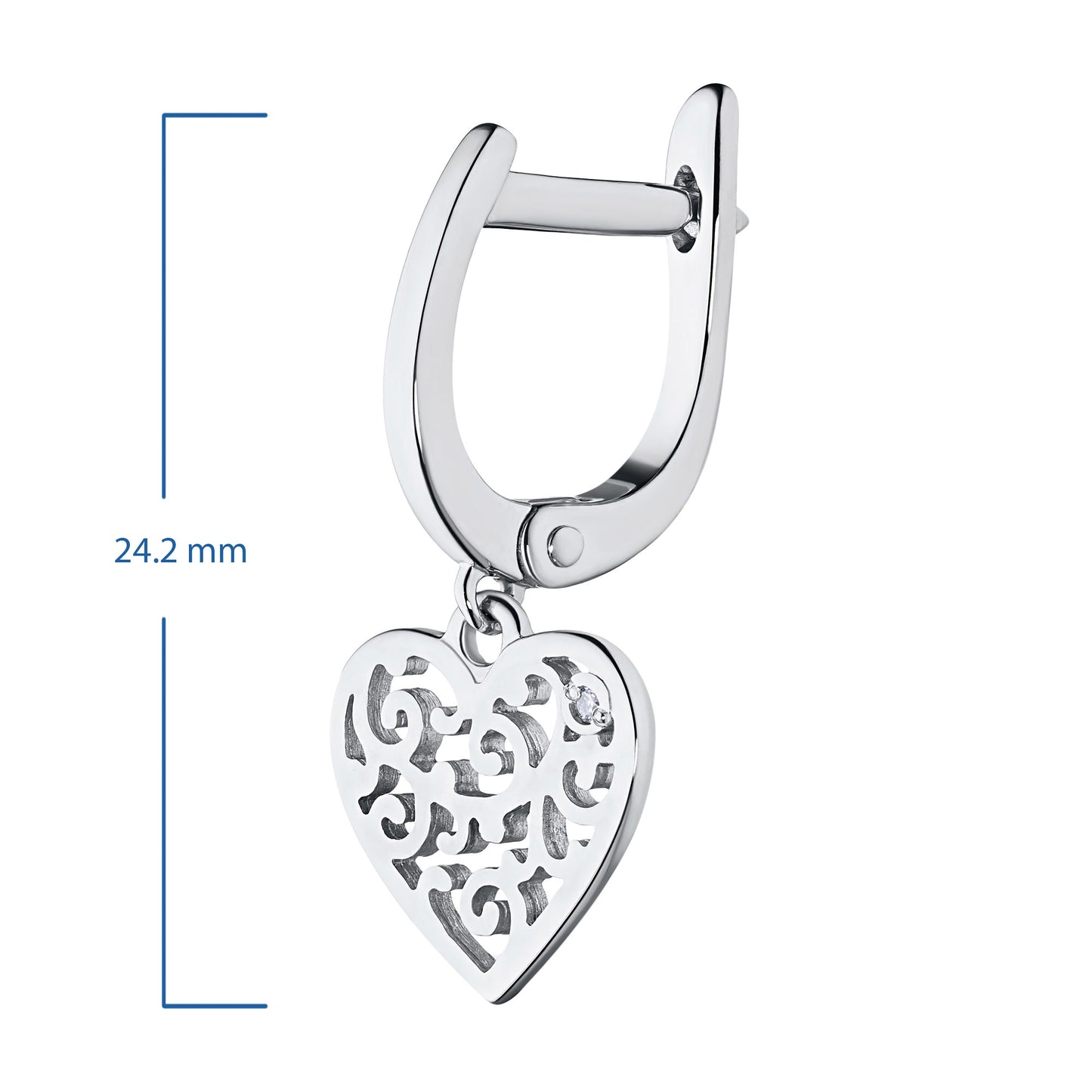 Sterling Silver Earrings with Lab-Created Diamonds 0.01 CT.TW
