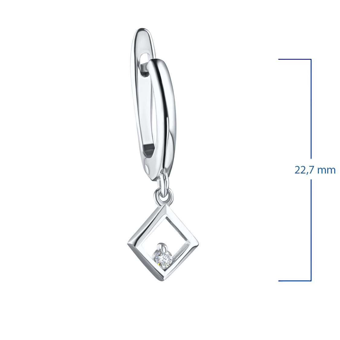 Sterling Silver Earrings with Lab-Created Diamonds 0.08 CT.TW