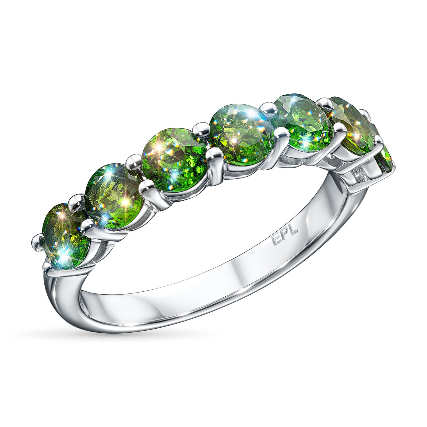 Sterling Silver Ring with Chrome diopside 1.92 CT.TW