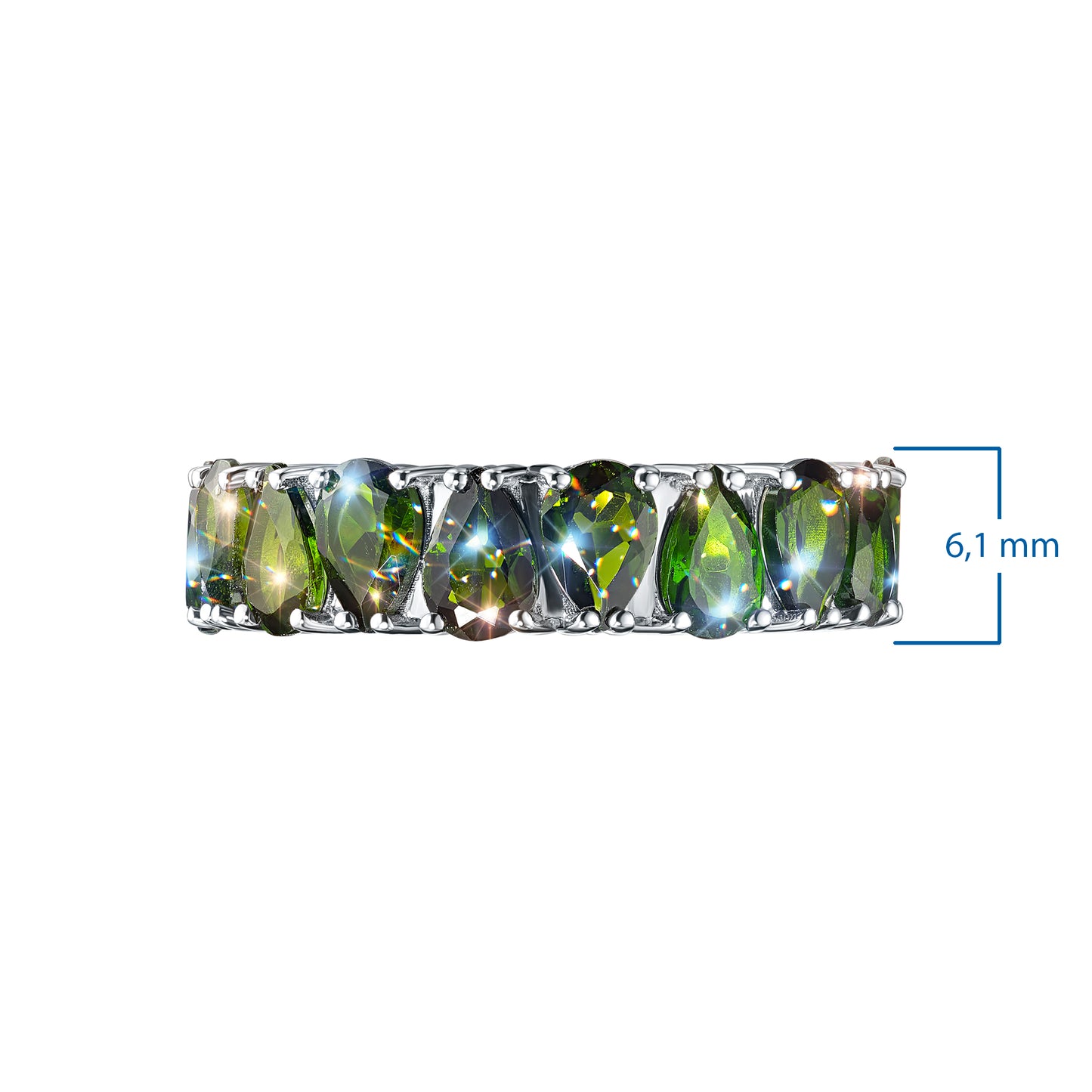 Sterling Silver Ring with Chrome diopside 7.20 CT.TW