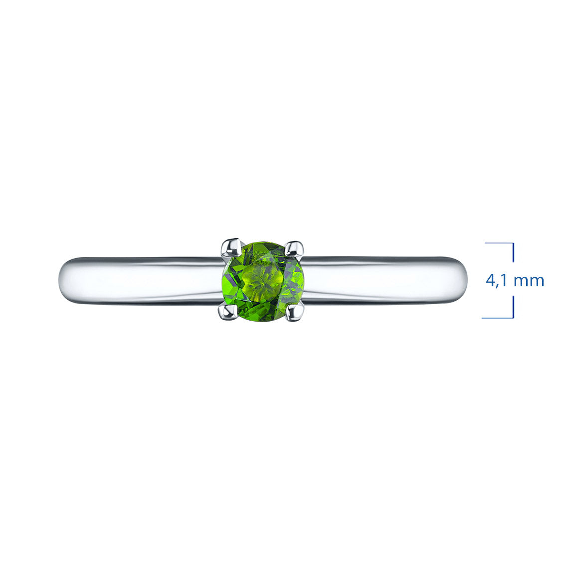 Sterling Silver Ring with Chrome diopside 0.270 CT.TW
