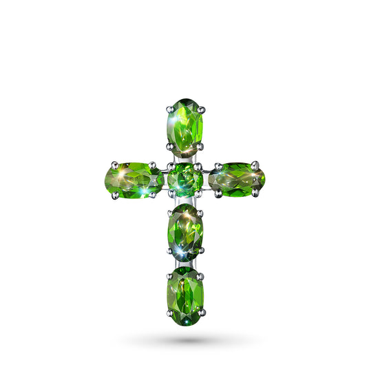 Sterling Silver Pendant with Chrome diopside 1.240 CT.TW