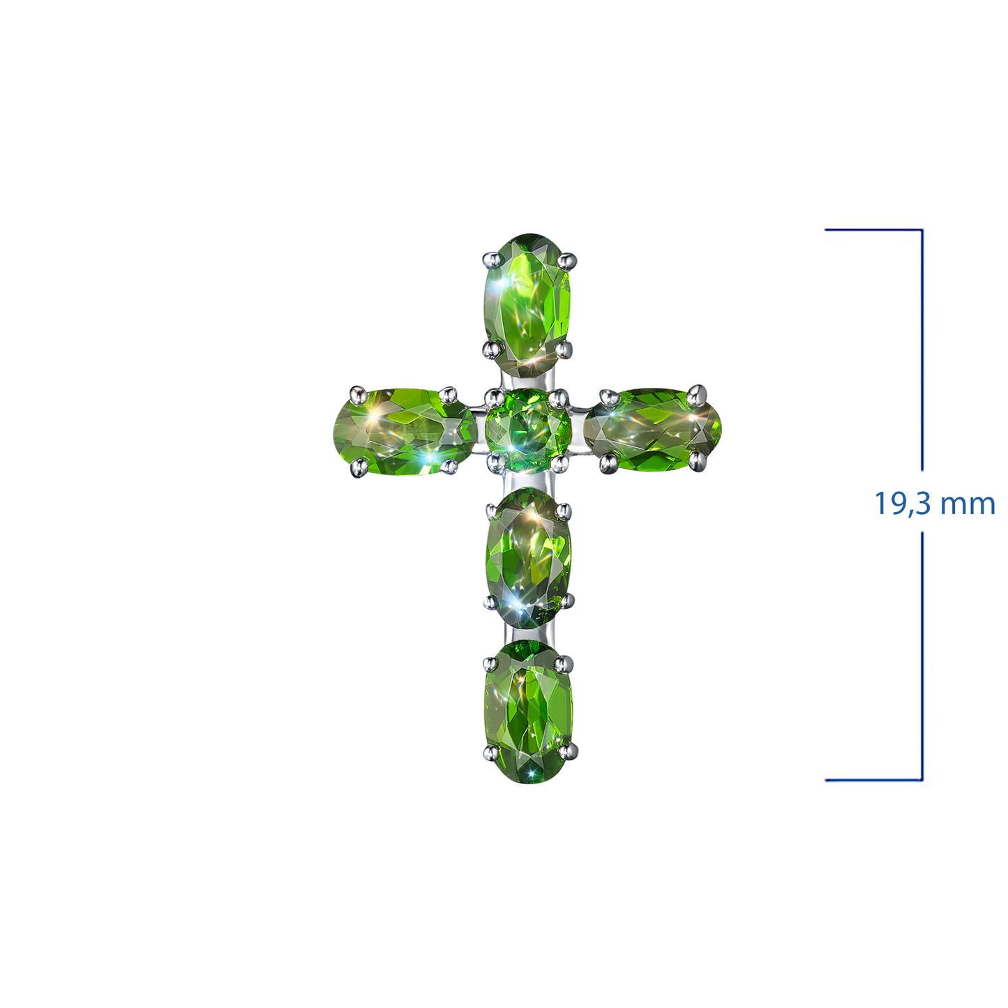 Sterling Silver Pendant with Chrome diopside 1.25 CT.TW