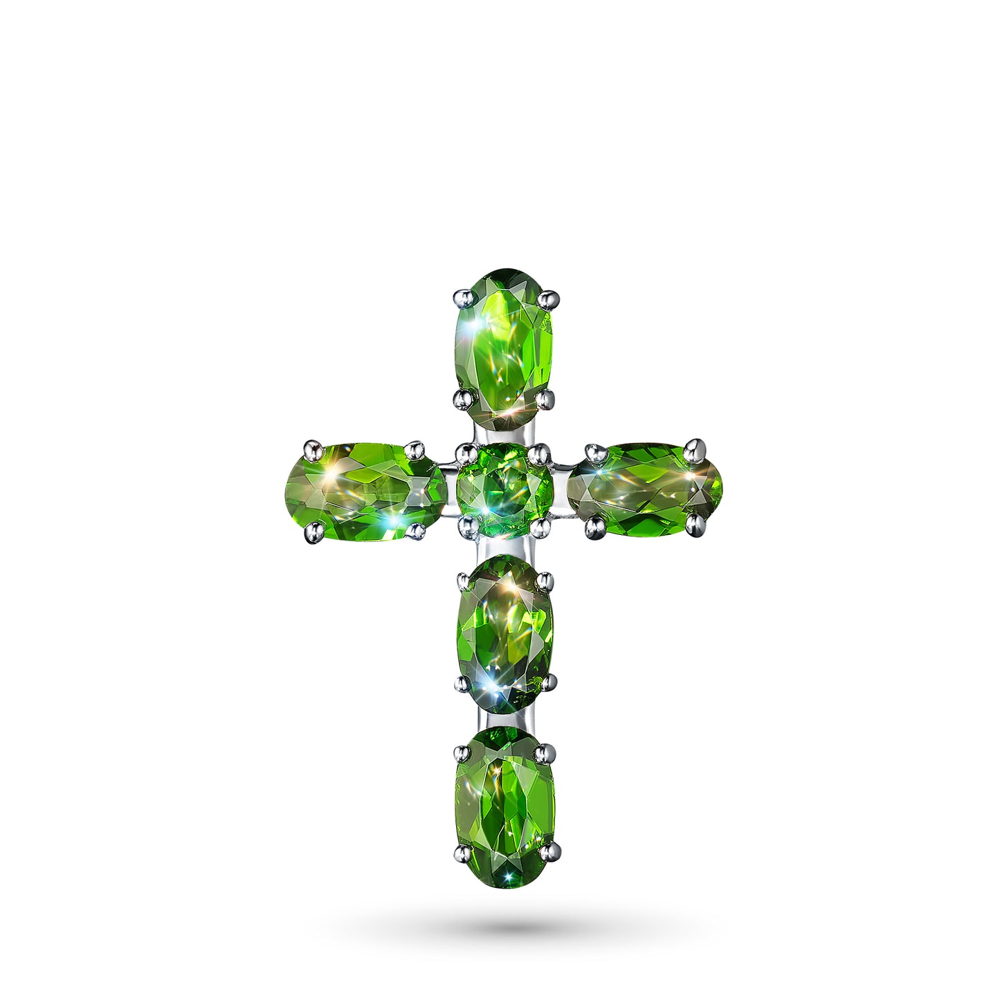 Sterling Silver Pendant with Chrome diopside 1.25 CT.TW