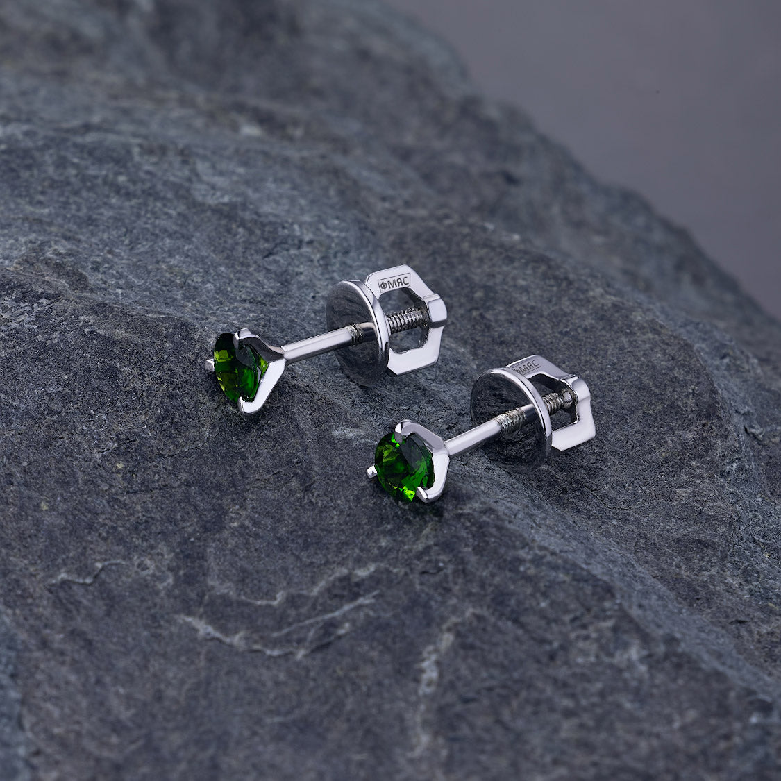 Sterling Silver Earring Studs with Lab-Created Diamonds 0.450 CT.TW