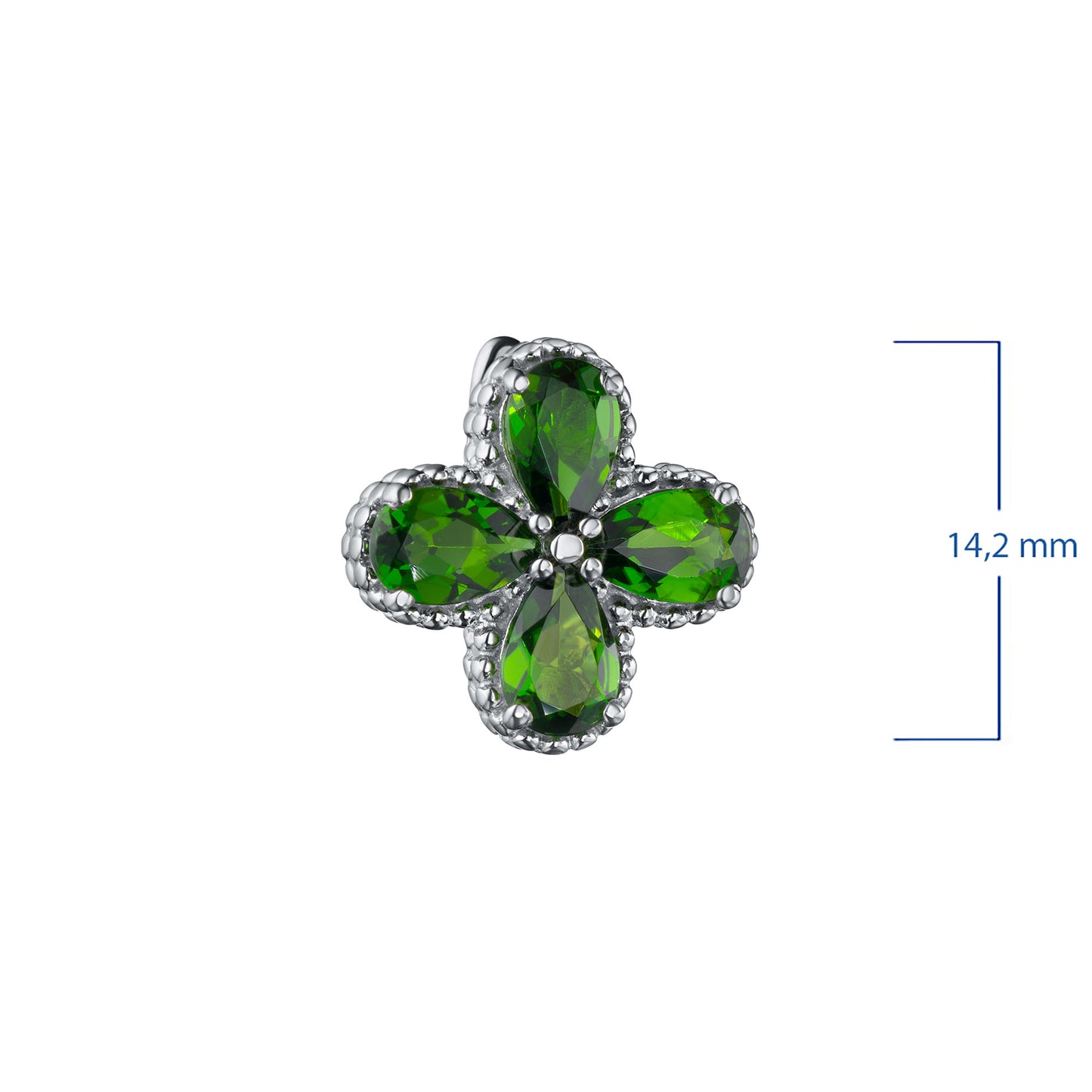 Sterling Silver Earrings with Chrome diopside 3.560 CT.TW