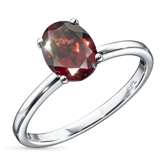 Sterling Silver Ring with Garnet 1.38 CT.TW