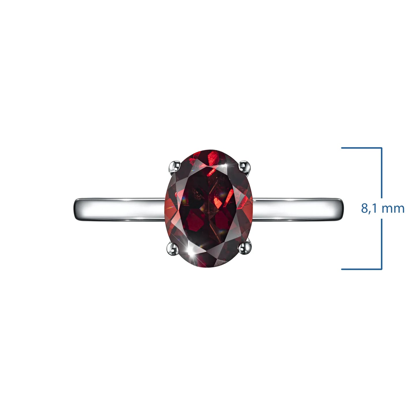 Sterling Silver Ring with Garnet 1.38 CT.TW