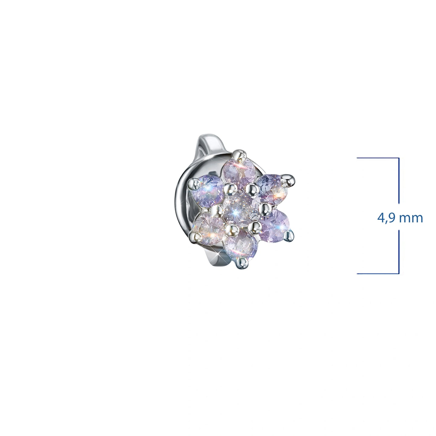 Sterling Silver Earring Studs with Tanzanite 0.27 CT.TW