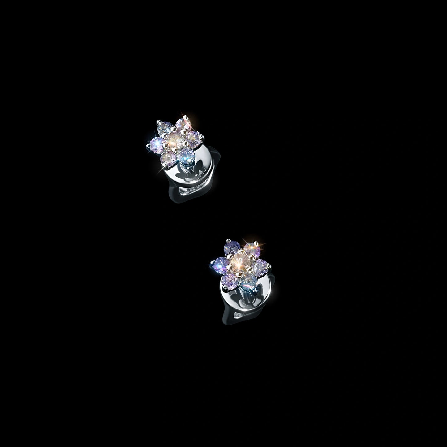 Sterling Silver Earring Studs with Tanzanite 0.27 CT.TW