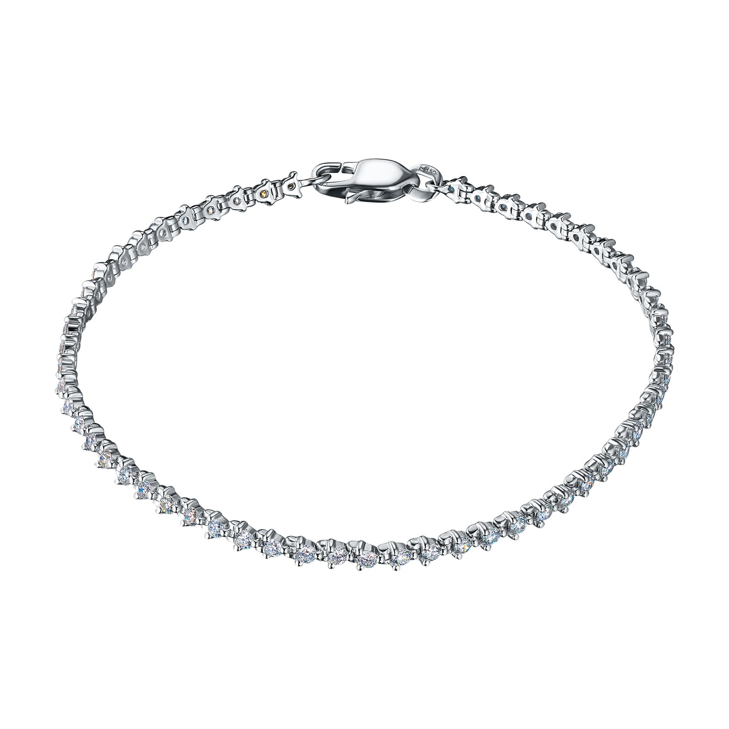 Sterling Silver Bracelet with Lab-Created Diamonds 1.21 CT.TW