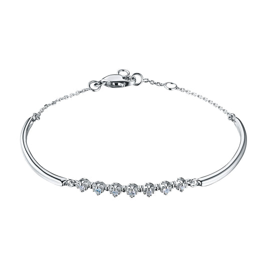 Sterling Silver Bracelet with Lab-Created Diamonds 0.180 CT.TW