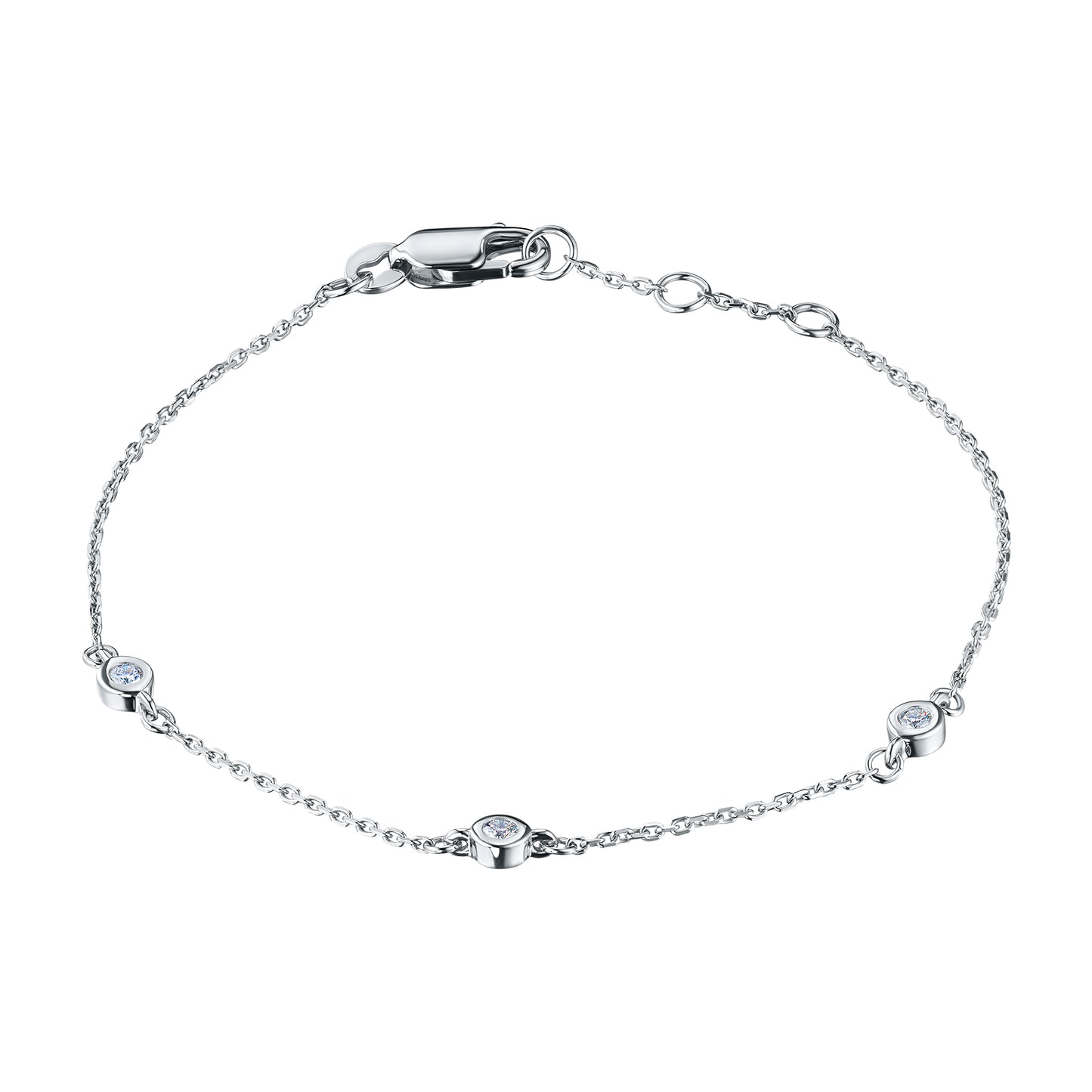 Sterling Silver Bracelet with Lab-Created Diamonds 0.130 CT.TW