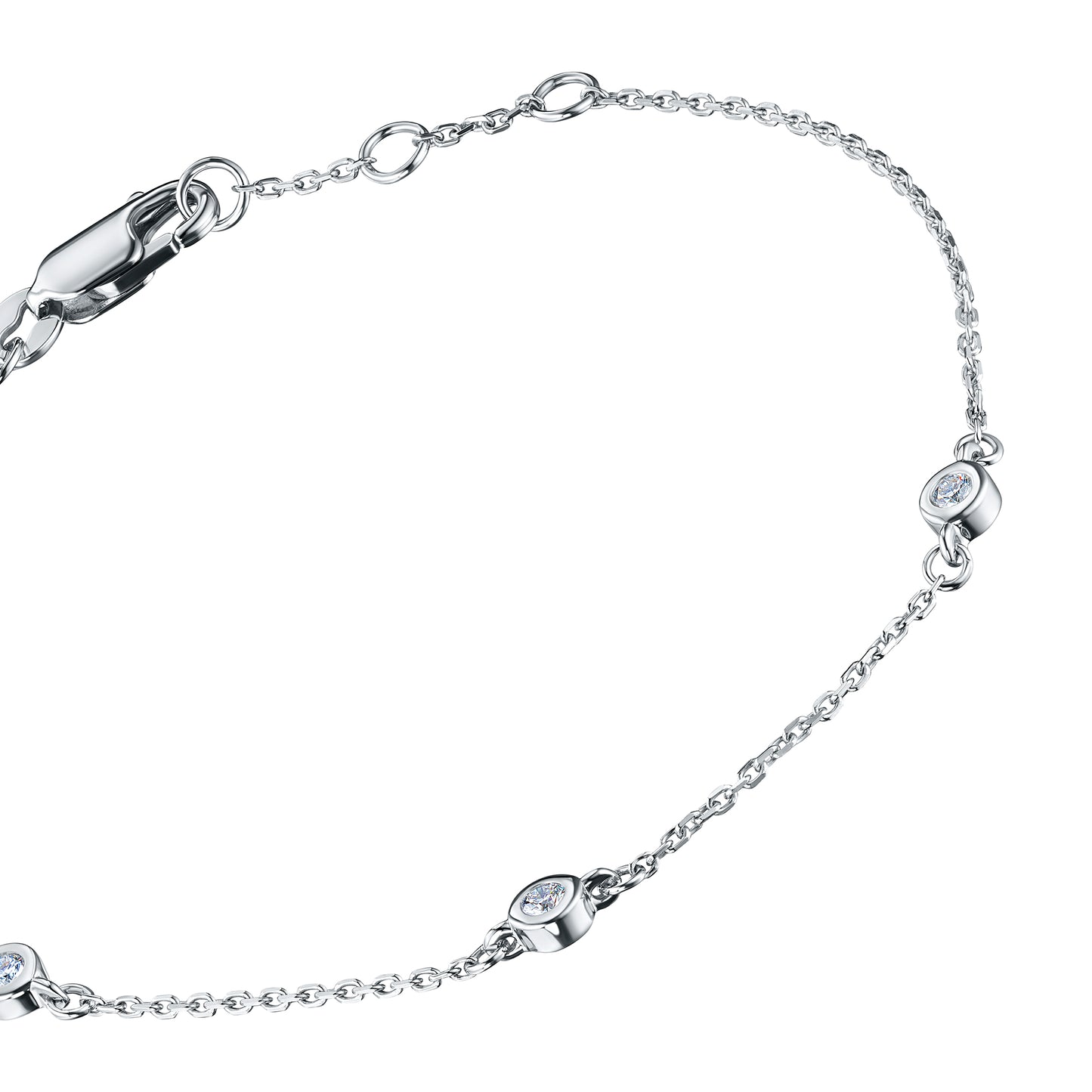 Sterling Silver Bracelet with Lab-Created Diamonds 0.130 CT.TW