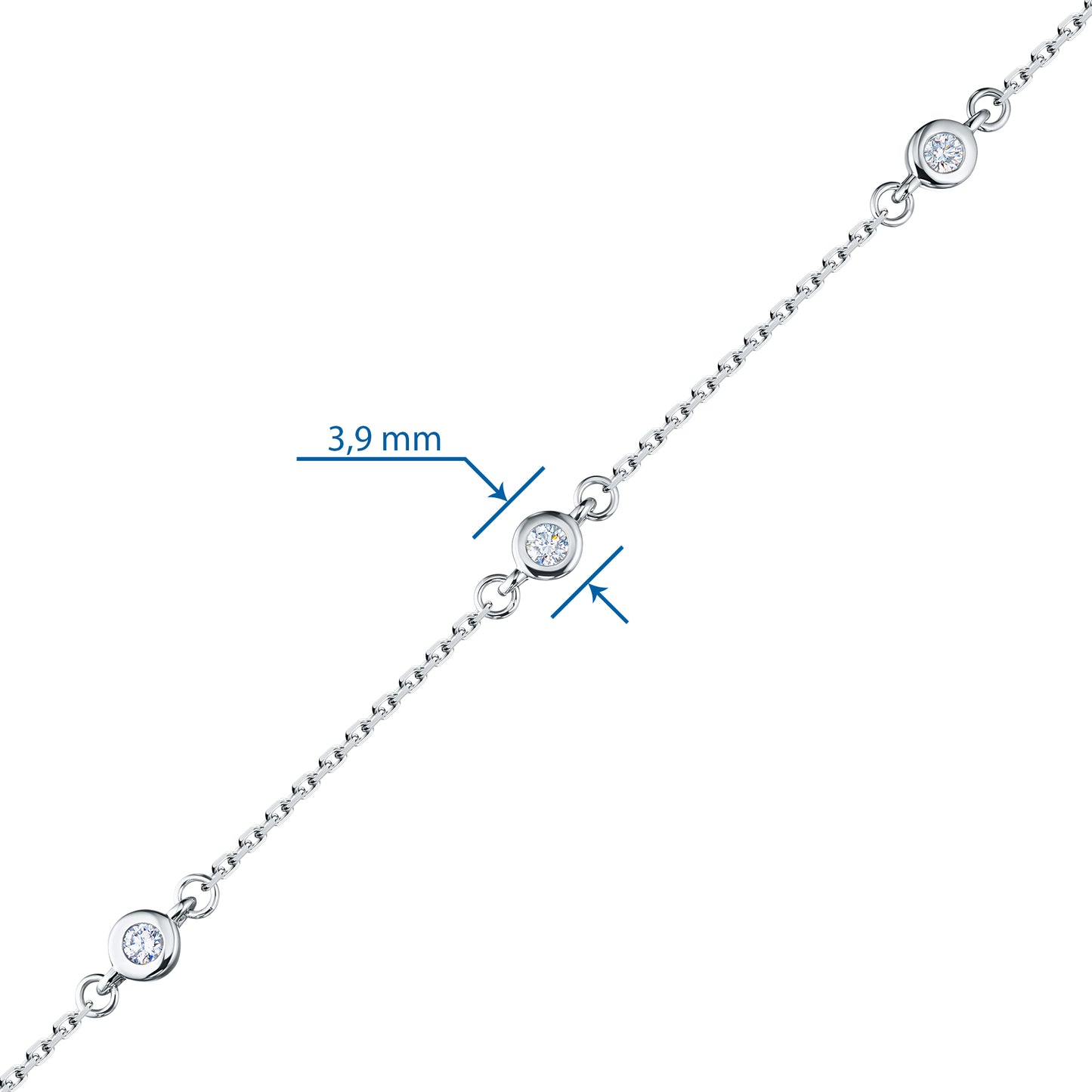 Sterling Silver Bracelet with Lab-Created Diamonds 0.130 CT.TW