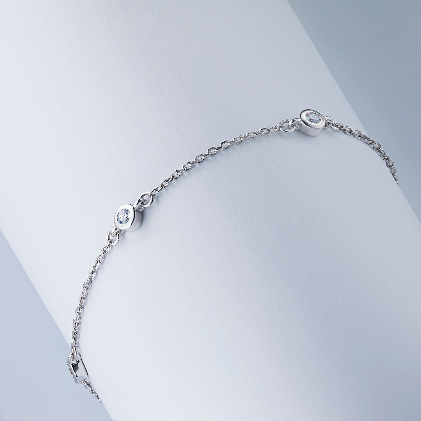 Sterling Silver Bracelet with Lab-Created Diamonds 0.130 CT.TW