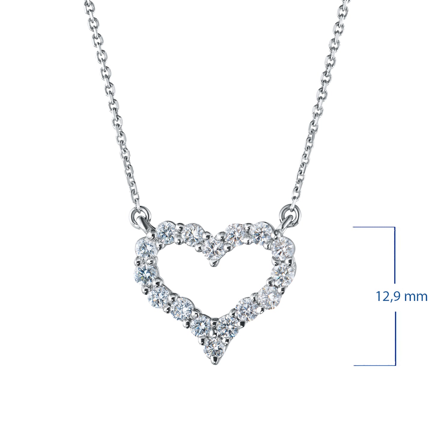 14K White Gold Necklace with Lab-Created Diamonds 0.550 CT.TW