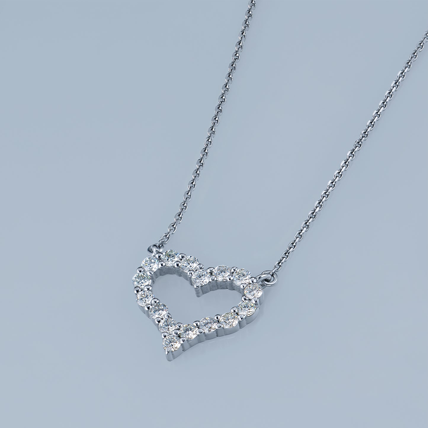 14K White Gold Necklace with Lab-Created Diamonds 0.550 CT.TW