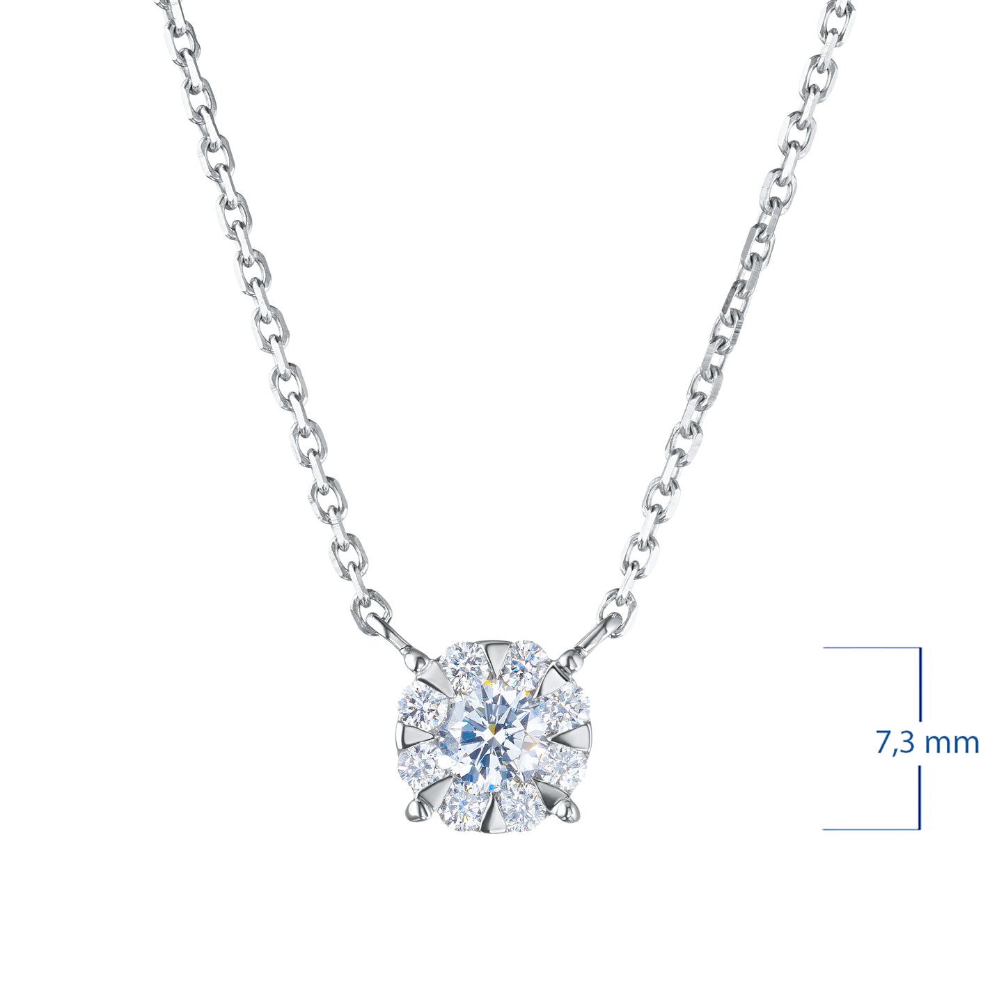 Sterling Silver Necklace with Lab-Created Diamonds 0.280 CT.TW