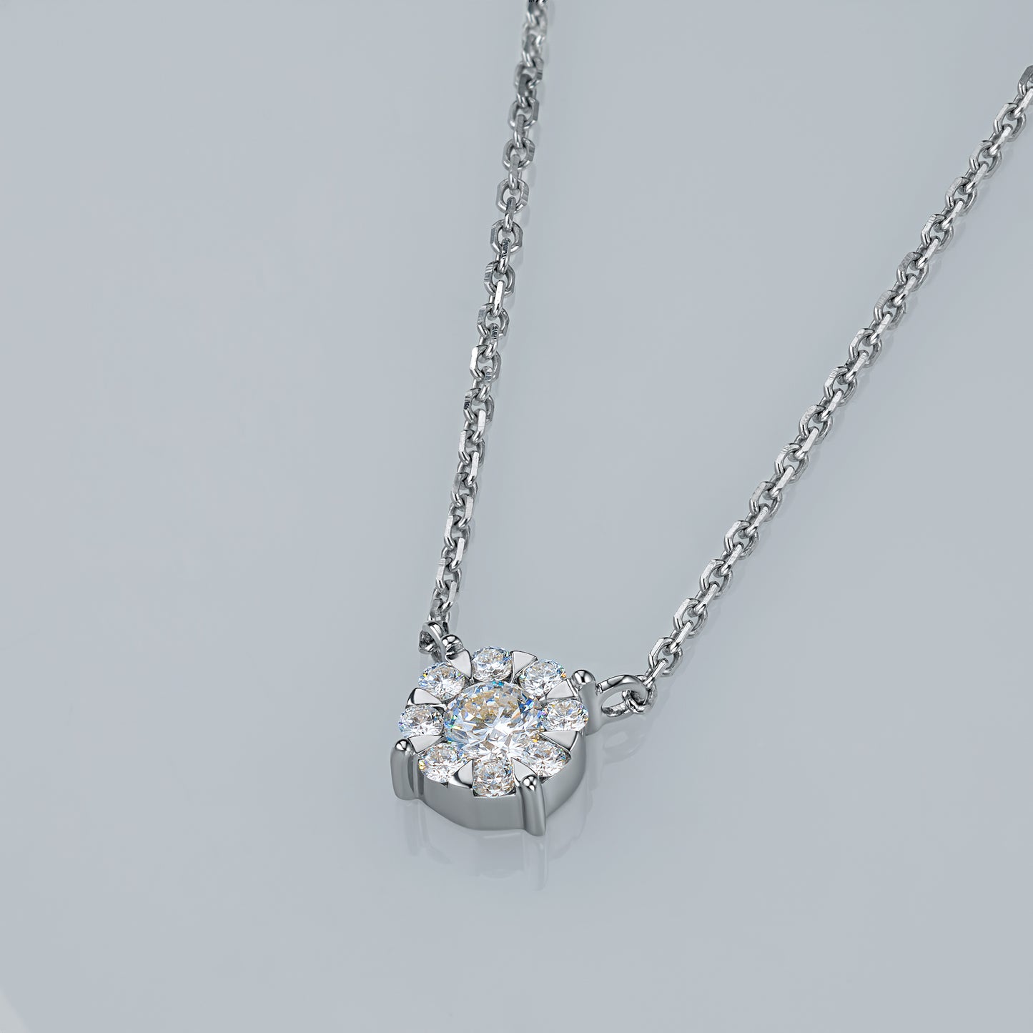 Sterling Silver Necklace with Lab-Created Diamonds 0.280 CT.TW